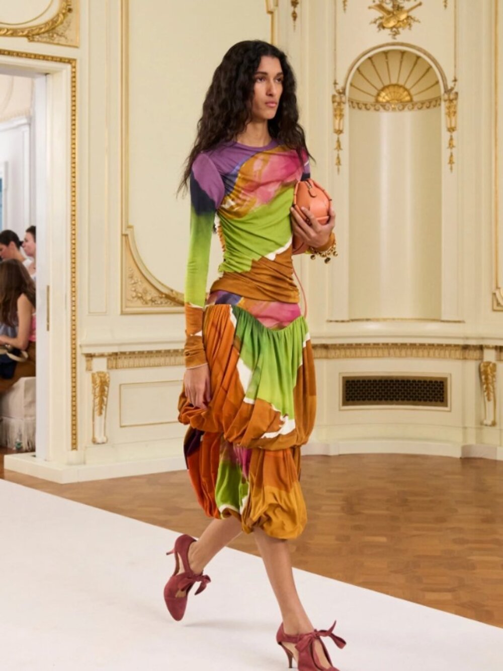 NWOT ULLA JOHNSON Paradis Ruched Jersey Top in Nature Abhors a Vacuum $490